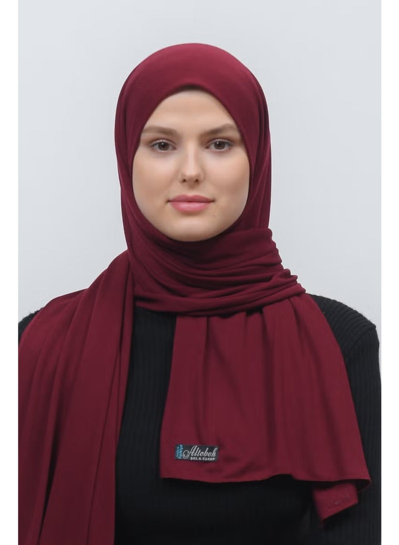Altobeh Hijab Combed Cotton Shawl Plain-Dark Claret Red - Image 1